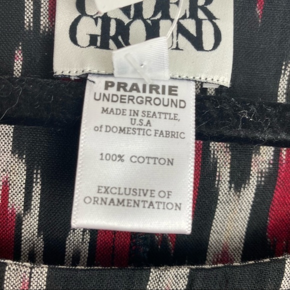 PRAIRIE UNDERGROUND Red Ikat Wednesday Shirt, XS - Picture 5 of 7